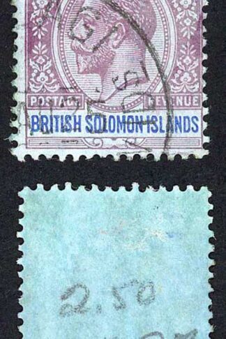 Solomon Is SG34 2/- wmk Mult CA CDS used Cat 15 pounds
