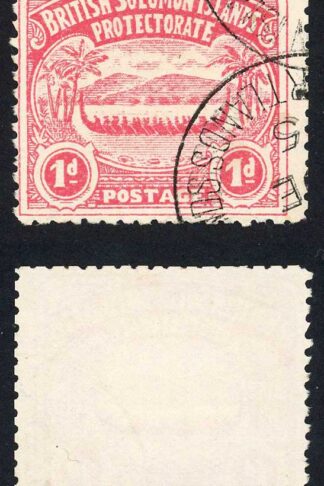 Solomon Is SG2 1d Rose-carmine Large Canoe Shortlands CDS Cat 25+++ pounds