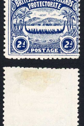 Solomon Is SG3 2d Indigo Large Canoe No Gum Cat 48 pounds