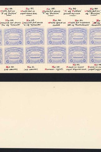 Solomon Is SG1 1/2d Ultramarine Two Blocks of Six minor varieties Cat 132 pounds