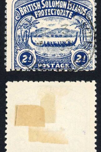 Solomon Is SG3 2d Indigo Large Canoe CDS used Cat 35 pounds