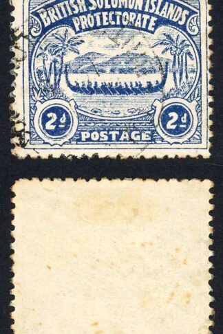 Solomon Is SG3 2d Indigo Large Canoe CDS used Cat 35 pounds