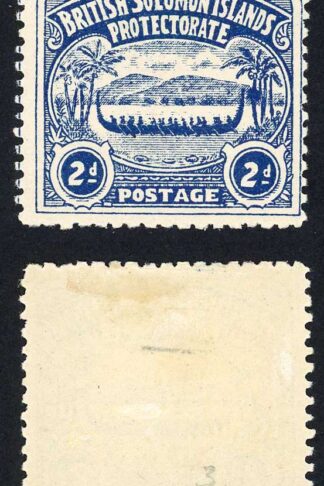 Solomon Is SG3 2d Indigo Large Canoe M/M (hinge remainder) Cat 48 pounds