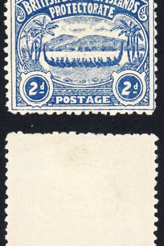 Solomon Is SG3 2d Indigo Large Canoe no gum Cat 48 pounds