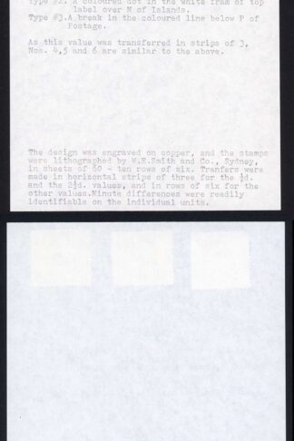Solomon Is SG1 1/2d Ultramarine Large Canoe The 3 types (the stamps have faults)