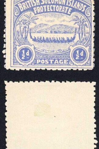 Solomon Is SG1 1/2d Ultramarine Large Canoe no gum Cat 11 pounds