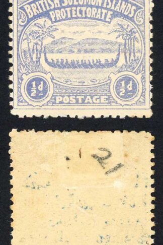 Solomon Is SG1 1/2d Ultramarine Large Canoe Position 21 M/M Cat 11 pounds