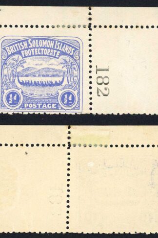 Solomon Is SG1 1/2d Ultramarine Large Canoe Position 6 Cat 11 pounds