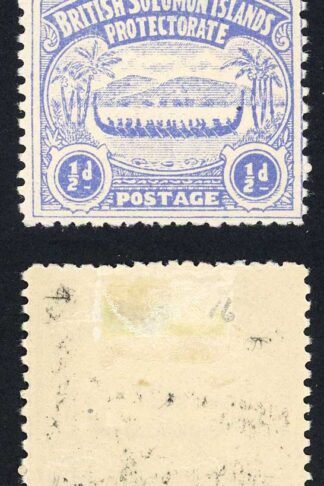 Solomon Is SG1 1/2d Ultramarine Large Canoe Position 16 Cat 11 pounds