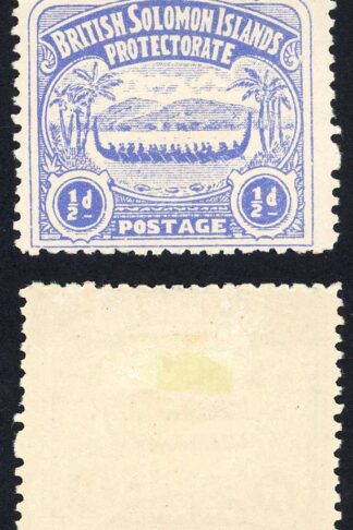 Solomon Is SG1 1/2d Ultramarine Large Canoe Position 39 Cat 11 pounds