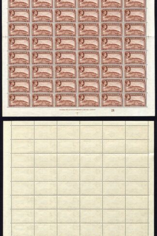 Gibraltar SG122c 1d Deep Red-brown Perf 13 Wmk Sideways Pane of 60 U/M Cat 195