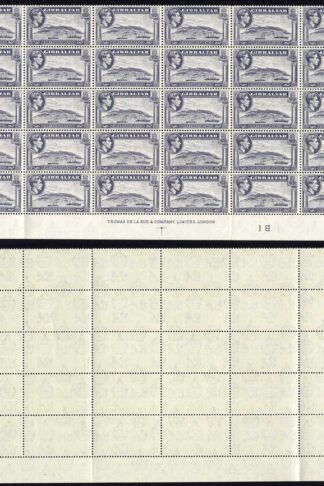 Gibraltar SG123b 1 1/2d Slate-violet U/M Block of 30 Cat 22.50 pounds