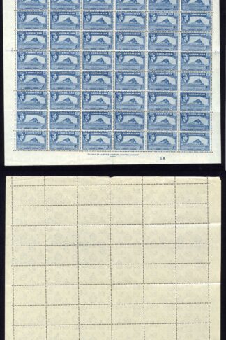 Gibraltar SG125b 3d Greenish Blue Perf 13 Pane U/M (a few split perfs) Cat 270
