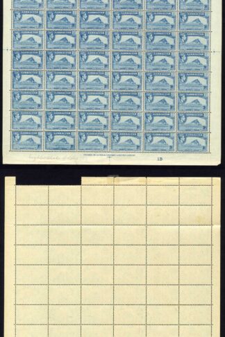 Gibraltar SG125b 3d Greenish Blue Perf 13 Pane U/M (a few split perfs) Cat 270
