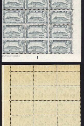 Gibraltar SG112 2d Rock Perf 14 U/M Plate Block of 30 Cat 420 pounds