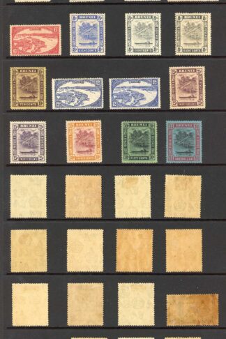 Brunei SG60/78 1924 set of 19 plus shades M/M (some brown gum) Cat 250+++ pounds
