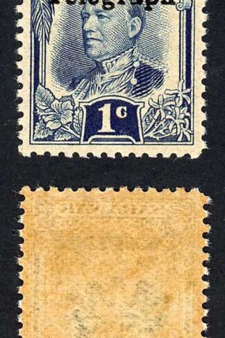 Sarawak SGT12 1c Indigo Opt Telegraph Variety Broken T U/M Cat 30++ pounds