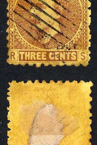 Sarawak SG2 3c Brown/yellow 9 Bar pmk RARE on this issue