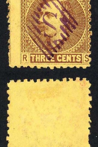 Sarawak SG2 3c Brown/yellow S in Diamond cancellation
