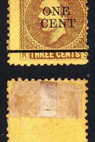 Sarawak SG27 1c on 3c Brown/yellow Mint (no gum as normal) Cat 10 pounds