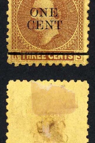 Sarawak SG27 1c on 3c Brown/yellow Mint (no gum as normal) Cat 10 pounds