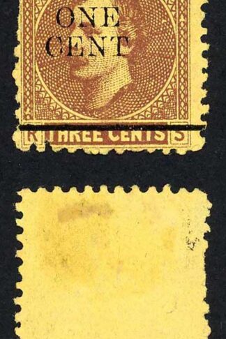 Sarawak SG27 1c on 3c Brown/yellow Mint (no gum as normal) Cat 10 pounds