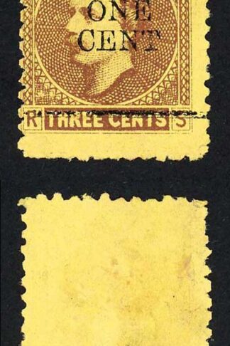Sarawak SG27 1c on 3c Brown/yellow Mint (no gum as normal) Cat 10 pounds