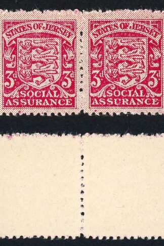 Jersey Revenue BF2 3d Carmine Social Insurance Mint (no gum as issued) Pair