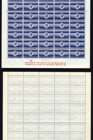 1965 De La Rue Postage Stamp Centenary Clue Label Sheet of FIFTY Perfect U/M