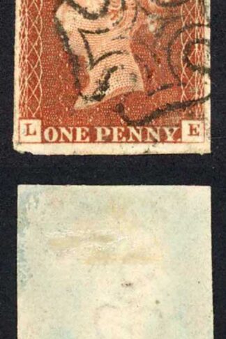 1841 Penny Red (LE) Plate 14 Fine Four Margins GREENOCK Cross Cat 250 pounds
