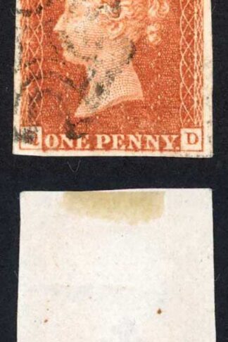 1841 Penny ORANGE BROWN (QD) Plate 18 Fine 4 Margin Basal Shift Cat 275+ pounds