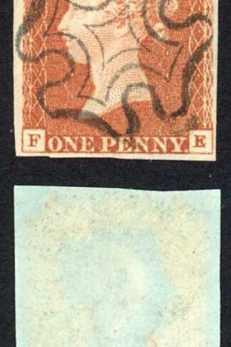 1841 Penny Red (FE) Plate 19 Fine Four Margins SUPERB CROSS Cat 60 pounds