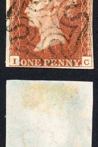 1841 Penny Red (IC) Plate 20 Four Margins GREENOCK Cross Cat 250 pounds