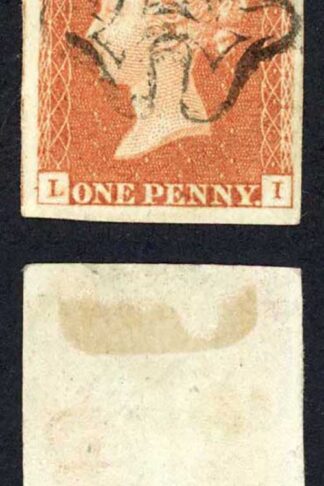 1841 Penny Red (LI) Plate 25 Four Margins EDINBURGH Cross Cat 120 pounds