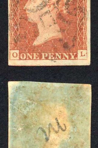 1841 Penny Red (OL) Plate 27 Fine Four Margins COVENTRY Cross Cat 750 pounds