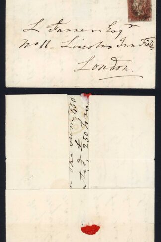1841 Penny Red (BL) Plate 20 Three Margins BRIGHTON CROSS Cat 750 pounds