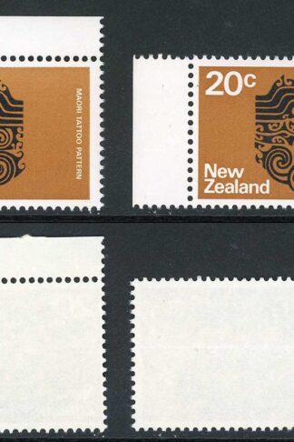 New Zealand SG1020 20c Maori Tattoo Left shift of black U/M Stunning