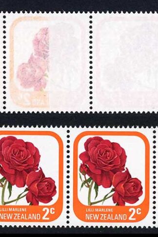 New Zealand SGSG1087var 2c Lilli Marlene Full off Set on 2.5 Stamps U/M