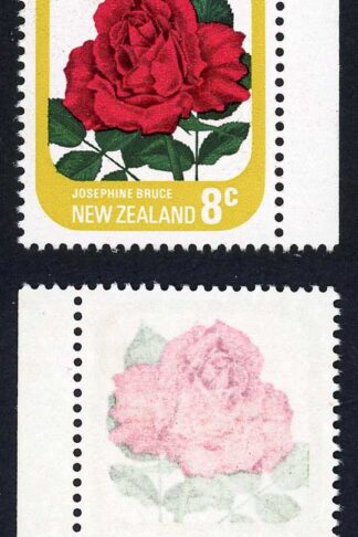 New Zealand SG1093var 8c Josephine Bruce Rose Offset on Reverse U/M