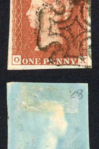 1841 Penny Red (OK) Plate 28 Fine Four Margins STIRLING Cross Cat 150 pounds