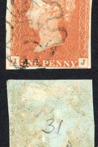 1841 Penny ORANGE BROWN (IJ) Plate 31 Fine Four Margins Cat 275 pounds