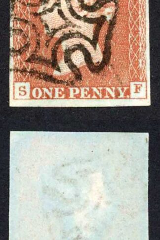 1841 Penny Red (SF) Plate 31 Fine Four Margins GREENOCK Cross Cat 250 pounds