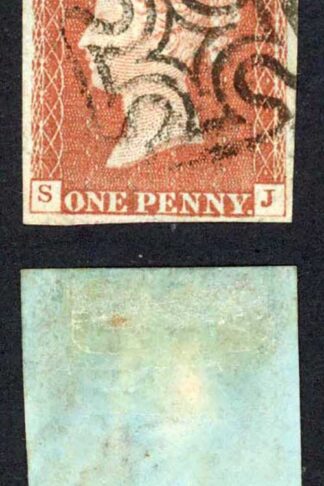 1841 Penny Red (SJ) Plate 31 Four Margins GREENOCK Cross Cat 250 pounds