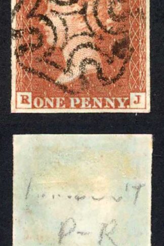 1841 Penny Red (RJ) Plate 31 Four Margins STIRLING Cross Cat 150 pounds