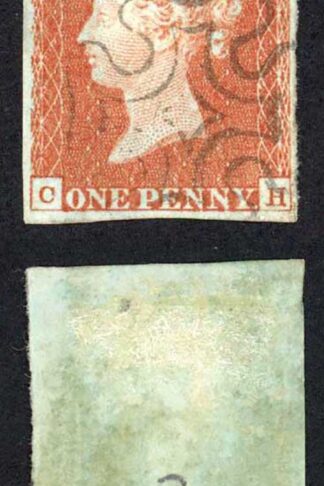 1841 Penny Red (CH) Plate 32 Fine Four Margins EDINBURGH Cross Cat 120 pounds