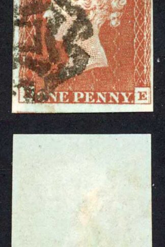 1841 Penny Red (RE) Plate 34 Four Margins NORWICH Cross Cat 450 Pounds