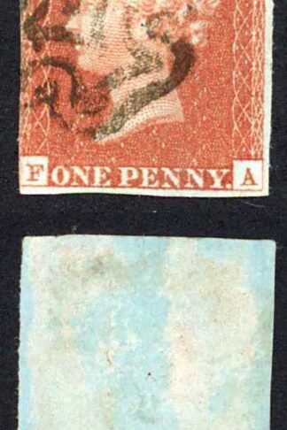 1841 Penny Red (FA) Plate 37 3 Margins KILMARNOCK Cross (THIN) Cat 1400 pounds