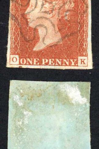 1841 Penny Red (OK) Plate 38 Fine Four Margins EDINBURGH Cross Cat 120 pounds