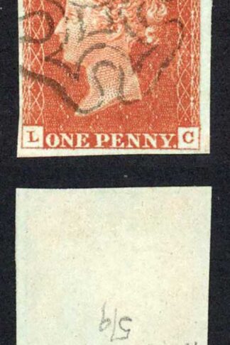 1841 Penny Red (LC) Plate 39 Fine Four Margins EDINBURGH Cross Cat 120 pounds