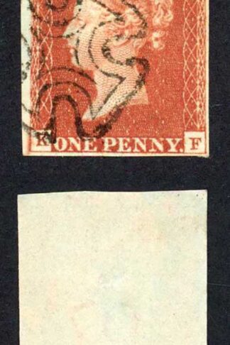 1841 Penny Red (KF) Plate 41 Fine Four Margins BELFAST Cross Cat 250 Pounds